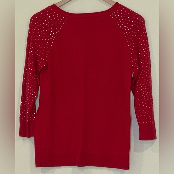Apt. 9 Women's Pullover Sweater Embellished/Bling Arms - Picture 3 of 5